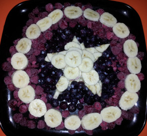 Captain America fruit platter